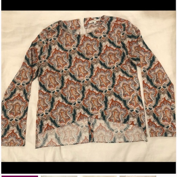 Carven Cropped Patterned Long Sleeve Top Shirt Maximalist Women’s - Picture 8 of 8